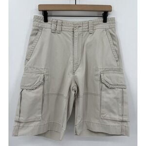 Vintage Polo By Ralph Lauren Cargo Shorts Mens 31 Beige Thick Y2K Classic Cotton